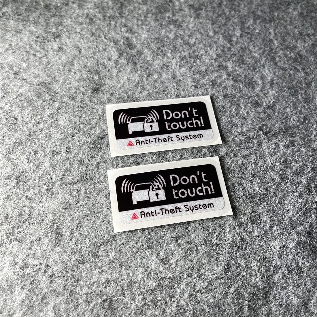 Horayten 2PCS Warning Do not Touch Anti-Theft System Auto Window Stickers Car Styling Vinyl Decals 50x25mm