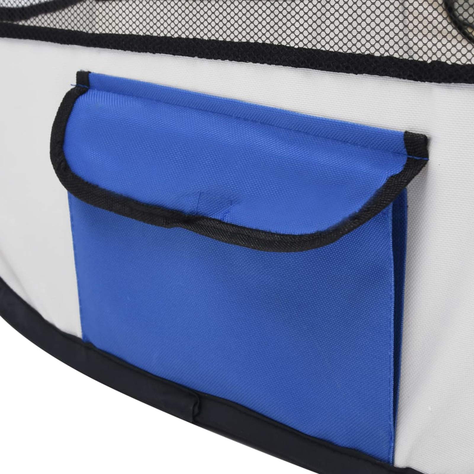Homgoday Klatka dla psa, składany kojec dla psa z niebieską torbą transportową 90 x 90 x 58 cm, klatka dla psa wewnętrzna klatka dla psa Kennel dla psów klatki dla psów ogrodzenie dla psa na zewnątrz