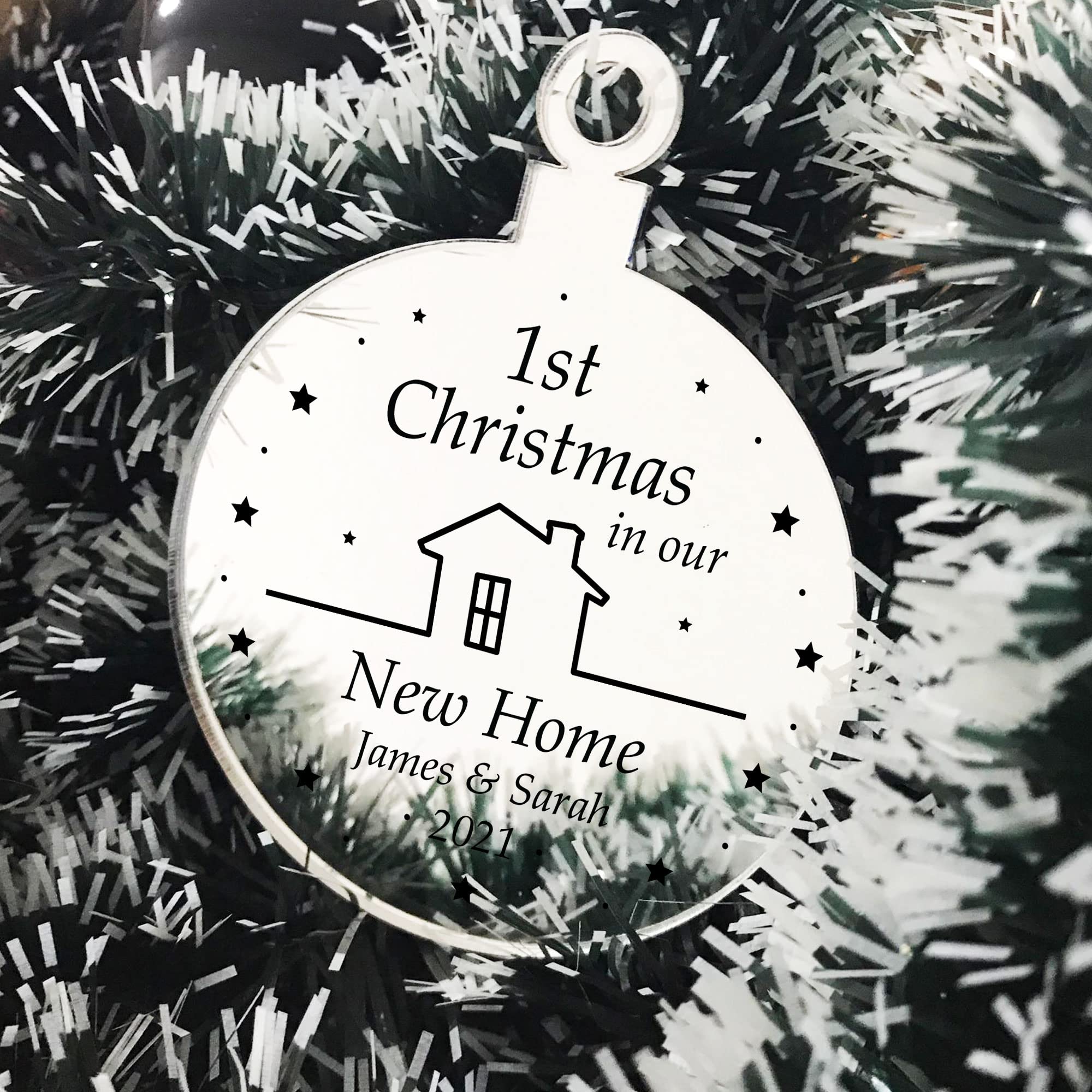 Personalised Christmas Tree Decoration 1st First Christmas New Home Bauble Gift