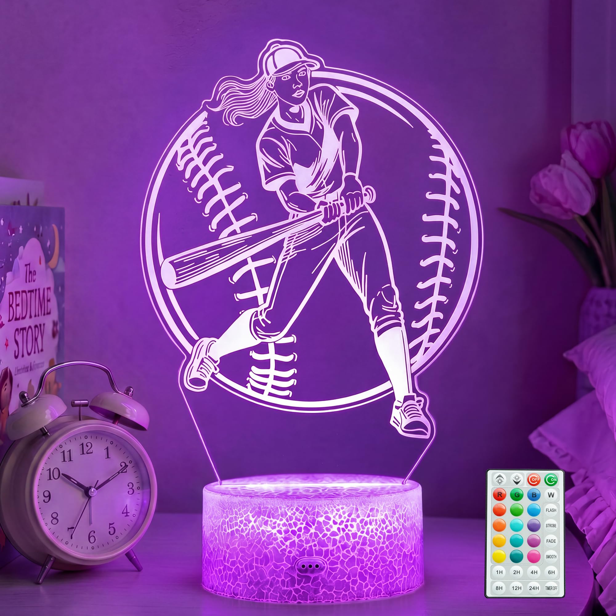 Amazon.com: POSSHE Softball Night Light, Softball Gifts for Girls