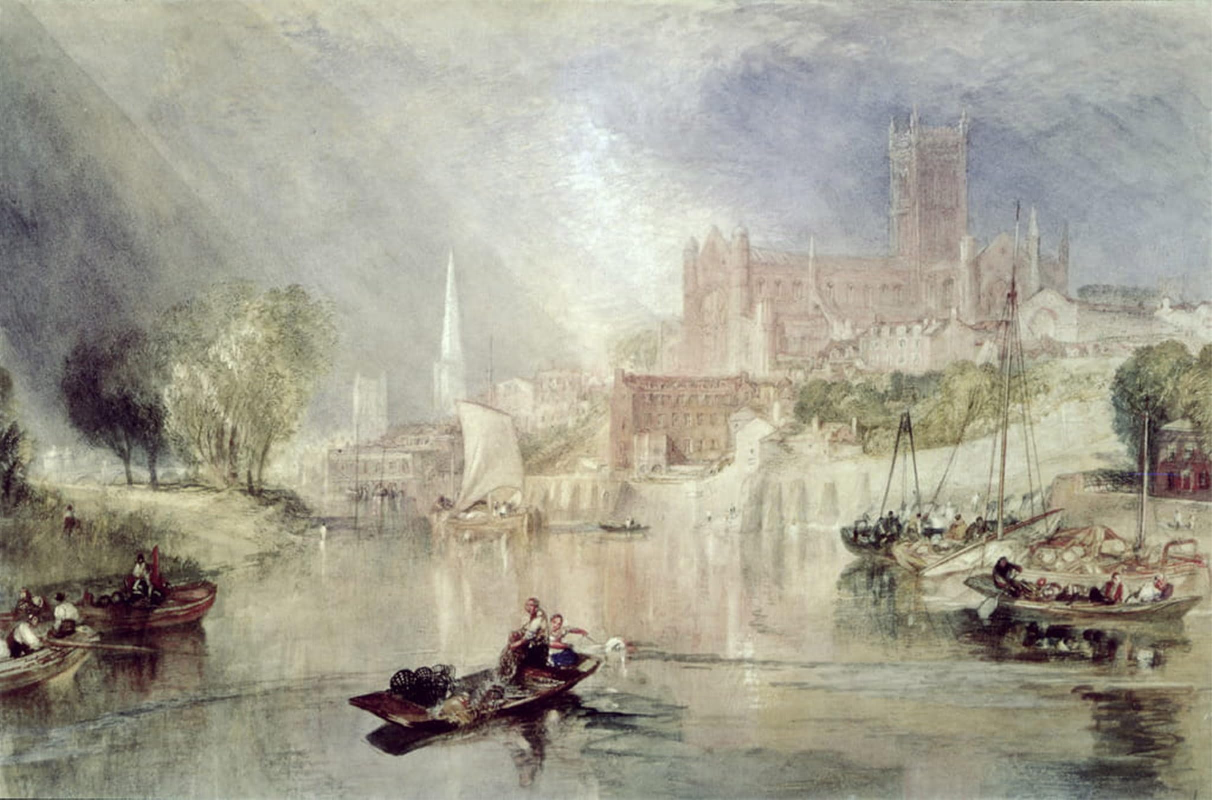 SERENDIPITP Aesthetic Poster Photo Wall Print Retro Picture Worcester Cathedral and River Severn by Mallord William Turner Modern Wall Artwork for Home Decor 60x90cm
