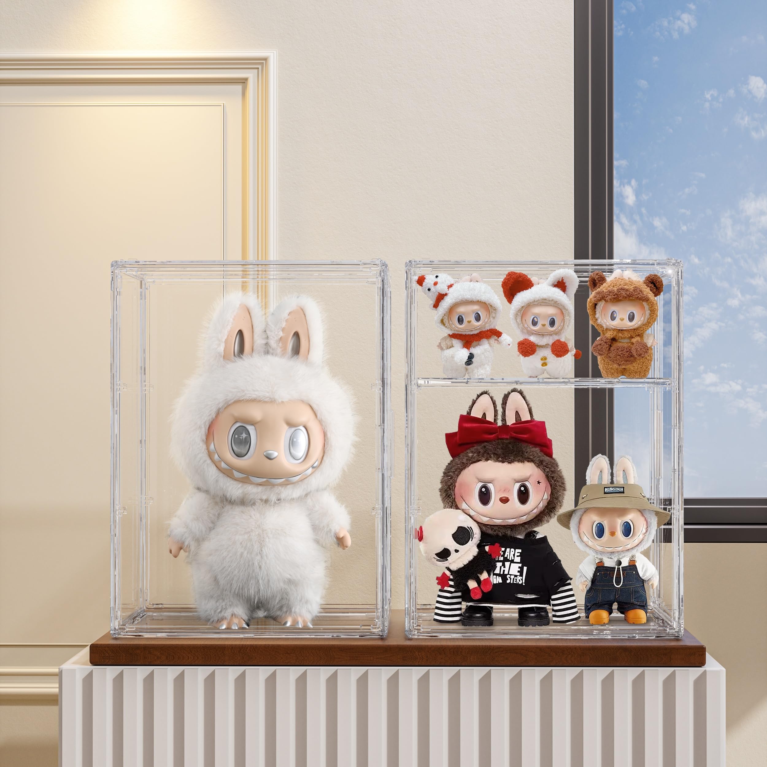 Vitrine Schaukasten Box Acryl Vitrine, Sammlervitrine mit Tür, Für Minifiguren, Figuren Vitrine Kleine, Action Figuren Spielzeug, Modellautos, Sammelfiguren (50*29.5*37)