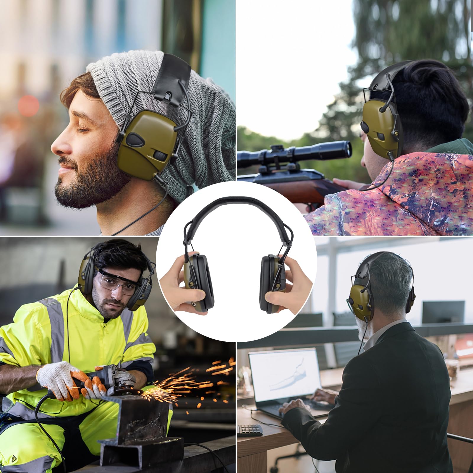 UAYESOK Auriculares electrónicos Walkie Talkie con reducción activa de ruido, protección auditiva para disparar con micrófono PTT para radio Motorola DP3400 DP4400 DP4600 DP4800 DP4801 MTP6650