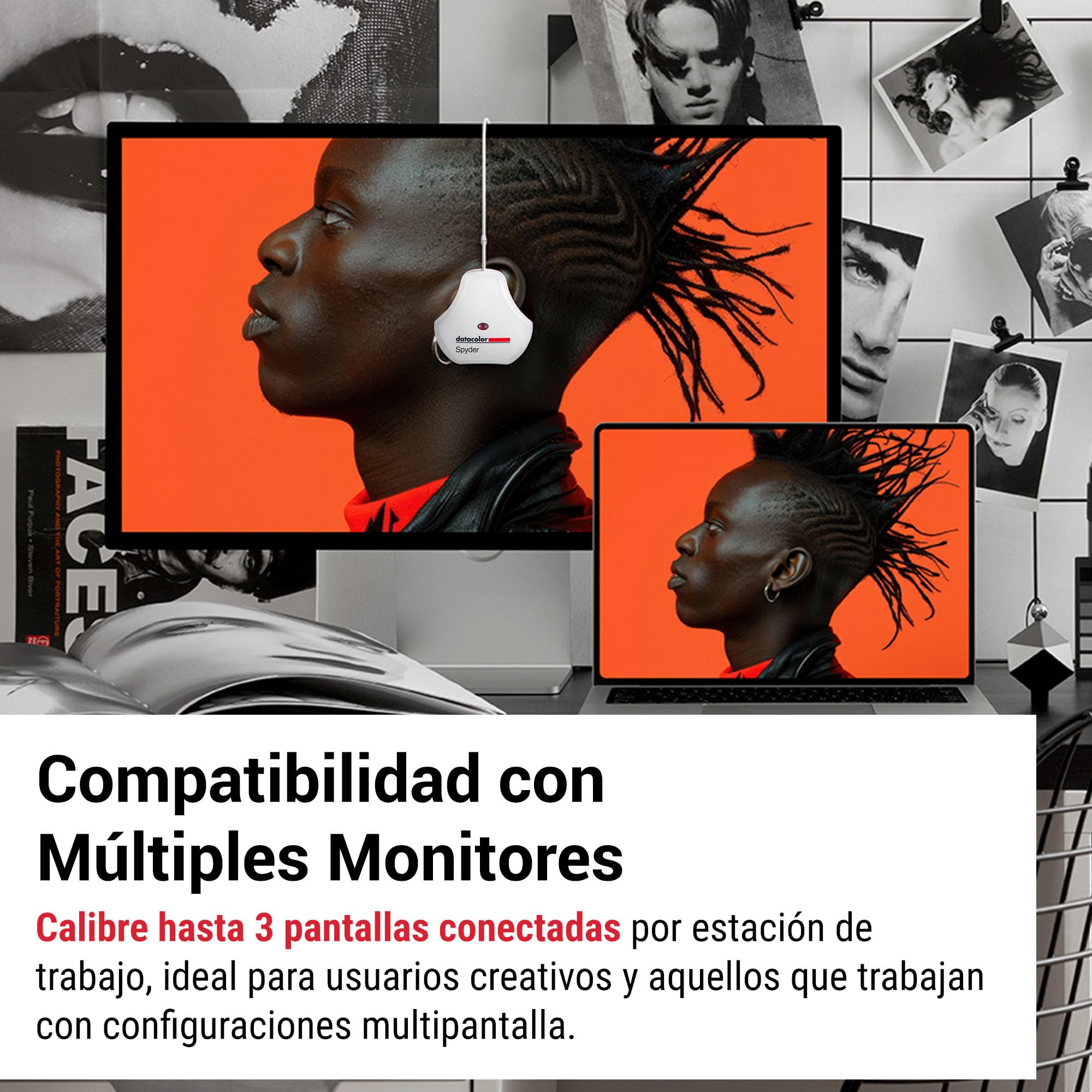 Datacolor SpyderExpress – Calibración de Monitores para Fotografía, Diseño y Creación, Compatible con MacBook M4 mini-LED, Calibra 3 Pantallas, Configuración en 90-segundos, Software Actualizable