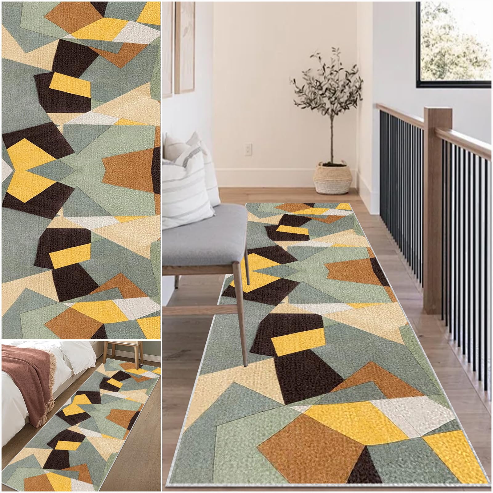 Carpet Runners for Hallways Non Slip Washable Runner Rugs 90 x 140 cm Long Soft Kitchen Runner Floor Protector Area Rugs Hallway Hall Runners Narrow Rug for Kitchen Bedroom Hallways Living Room