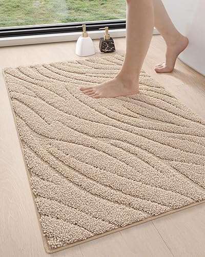 DEXI Alfombras de baño de 17 x 30 pulgadas, extra suaves, absorbentes, antideslizantes, para suelo de baño, lavables a máquina, para suelo de ducha,