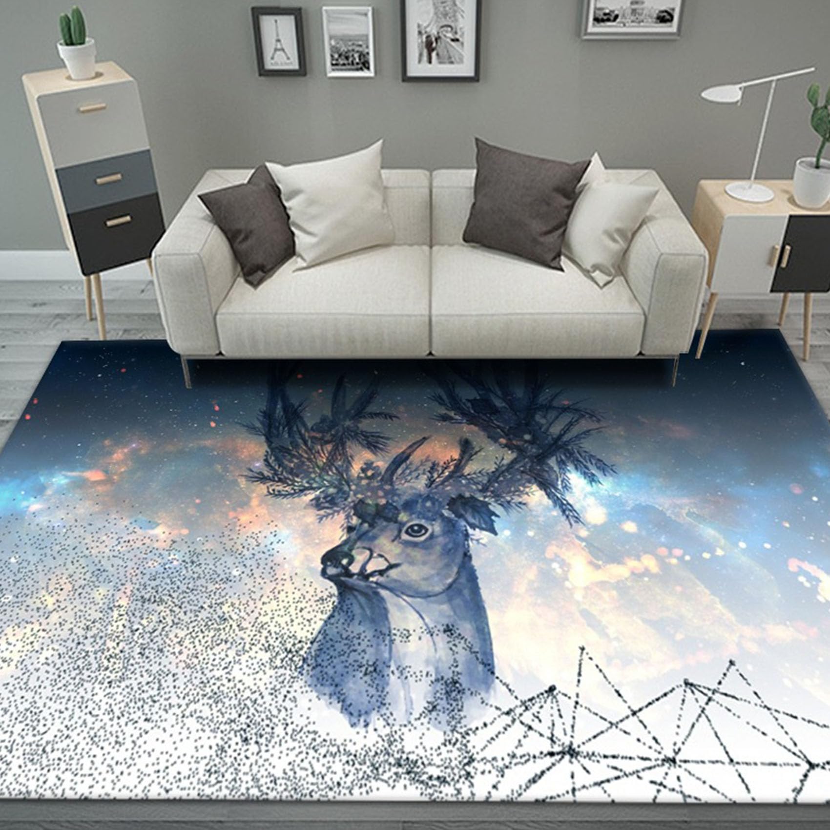 Grand tapis moderne lavable 100x160cm antidérapant pour cuisine et bureau