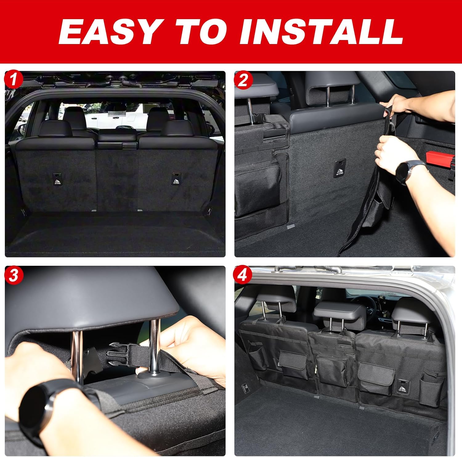 Back Seat Trunk Organizer Hanging Compatible with Lexus RX 2023-2026 RX350/RX450/RX500 Collapsible Car Storage Bag with Pockets Accessories