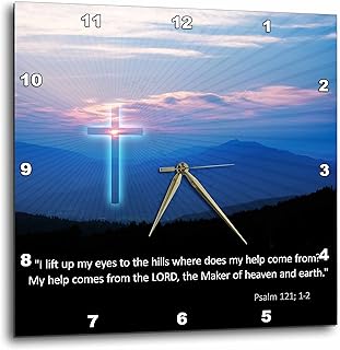 3dRose Christian - Inspirational Psalm - Wall Clock, 15 by 15-Inch (DPP_218867_3)