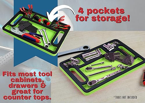 Miniatura 5 de Polar Whale Organizador de bandeja de trabajo de herramientas verde y negro espuma duradera fuerte antideslizante antideslizante con asas 4