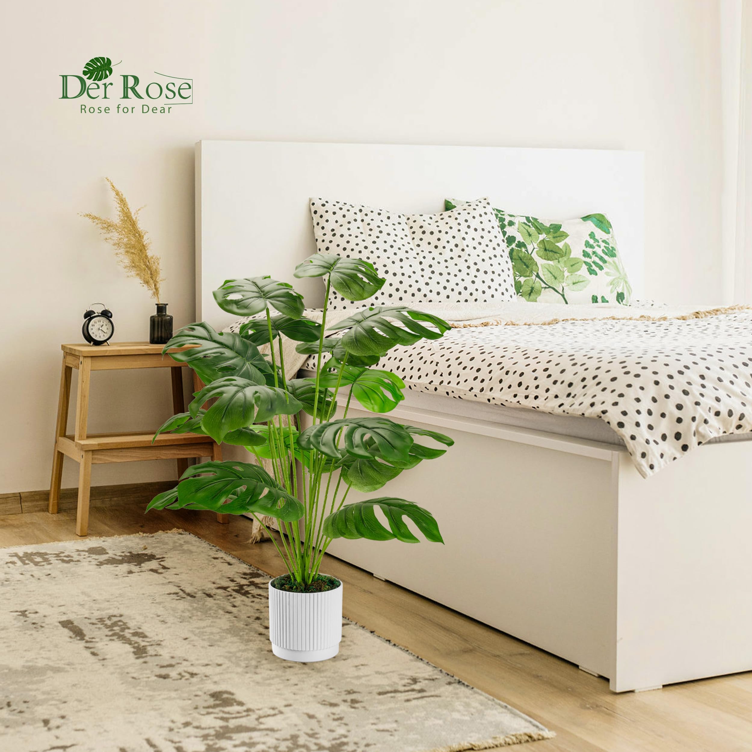 Der Rose Kunstpflanze Künstliche Pflanzen Wie Echt 71 cm Kunstpflanzen Groß Fake Plant für Wohnzimmer Badezimmer Schlafzimmer Zimmer Balkon Deko