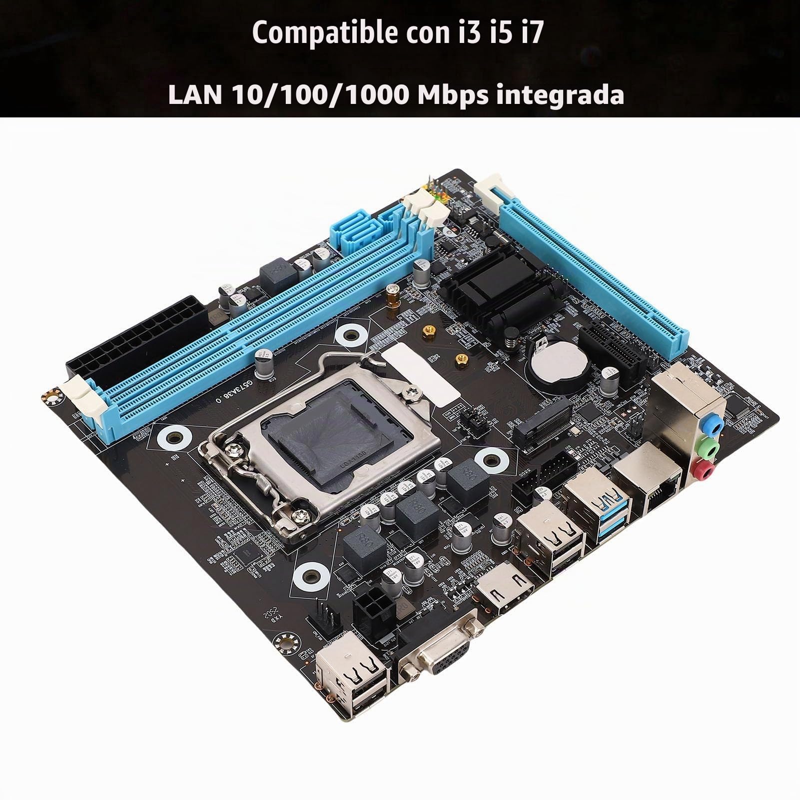KIMISS Placa Base H81 Gaming, para Core i5/i7, DDR3 Dual Channel, Slot M.2 NVMe, SATA 6Gb/s, Micro ATX, Compatible con Xeon E3