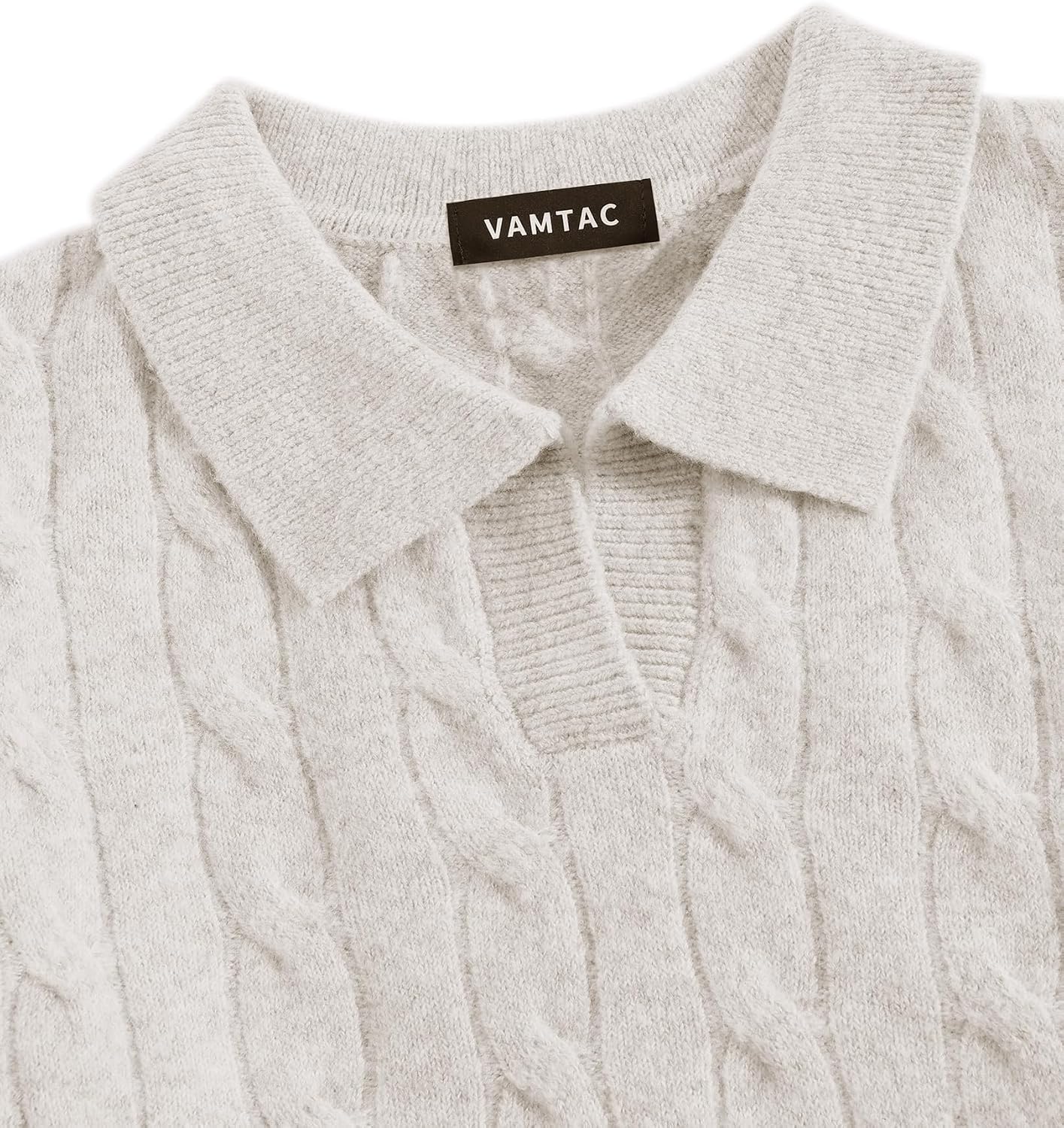 Vamtac Sweaters for Men Loose Cable Knit Sweater Casual Soft Pullover Knitted Tops Long Sleeve Winter Y2k Outfits