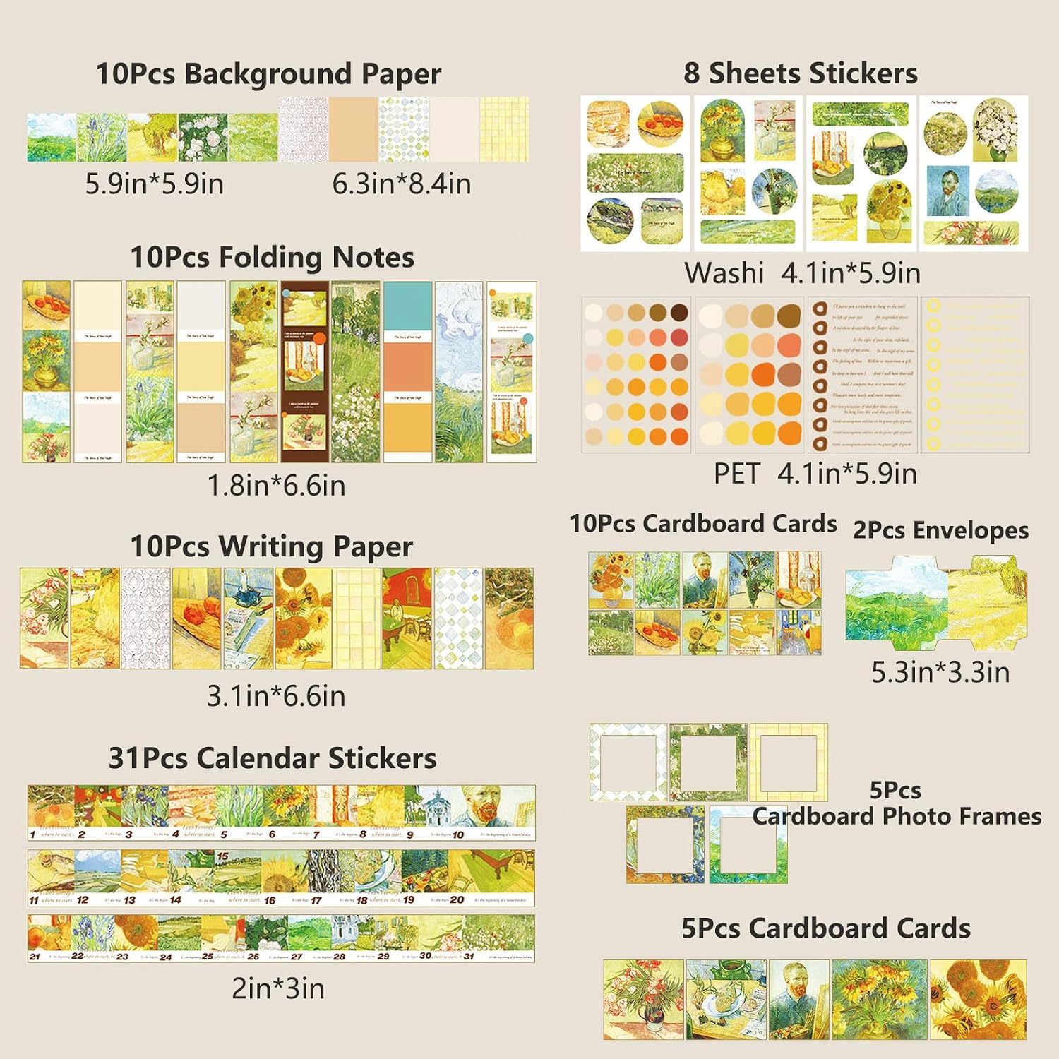 YagCu Scrapbook Kit for Beginners, Aesthetic Junk Journal Supplies, Scrapbooking and Journaling Materials, Bullet Journals Stationery, Planner DIY Arts Craft, Women Adults image 3