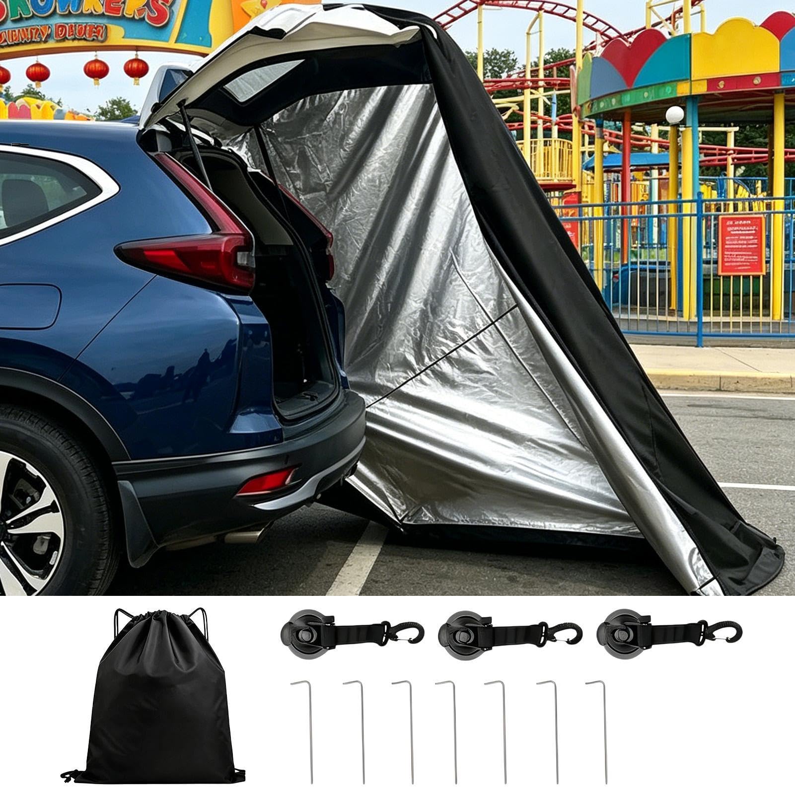 Generico Tenda per Bagagliaio Tenda Privacy Bagagliaio Auto | Shelter per Portellone Auto per Camper Van Furgone Hatchback Rimorchio Campeggio Picnic Spiaggia Escursionismo Viaggio