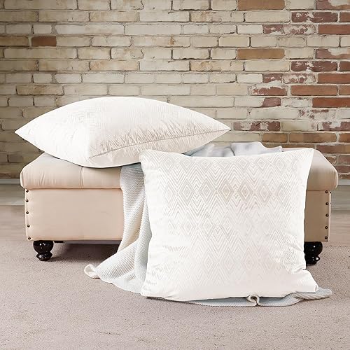 Miniatura 17 de Home Soft Things Ikat - Fundas de almohada de terciopelo de 4 piezas, 20 x 20 pulgadas, color azul, fundas de almohada cuadradas decorativas