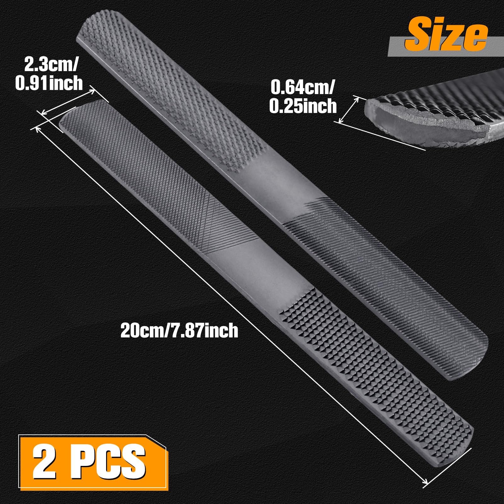 SPEEDWOX 4 Way Wood Rasp File Set Hand File and Round Rasp Half Round Flat & Needle Files Metal Files Set for Sharping Wood and Metal Tools Rasps for Woodworking - Image 2