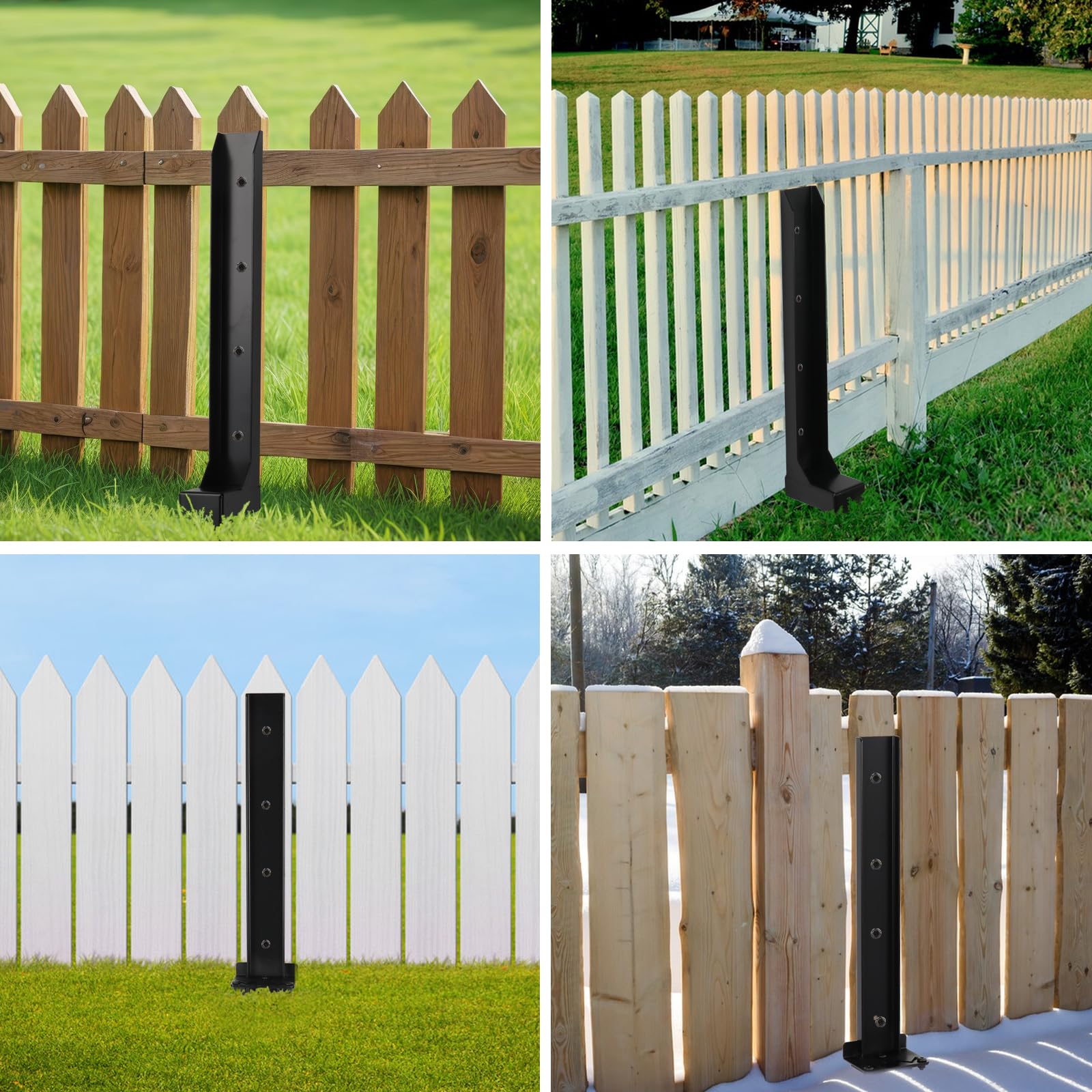2 Pack Heavy Duty 88CM Fence Post Repair Stakes - Galvanised Steel Ground Spikes for Tilted/Broken Wooden Fence Posts - Includes Screws & Installation Tools — view 7
