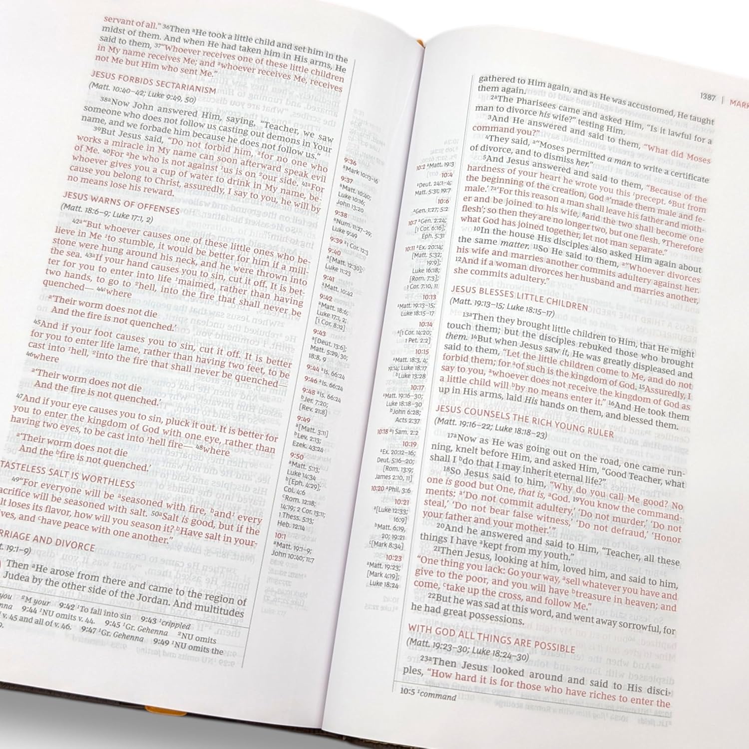 J2 Custom Creations Personalized NKJV Bible Engraved Michael the Archangel and Custom Name | Brown Leatherlik | Wide Margins for Journaling | Gold-Gilded Edges | Red Letter