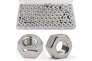 130-pack 304 Stainless Steel 1/4"-20 Hex Nuts