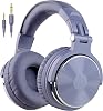 OneOdio Over Ear Headphone Studio Wired Bass Headsets with 50mm Driver, Foldable Lightweight Headphones with Shareport and Mic for DJ Recording Monitoring Mixing Podcast Guitar PC TV (Blue Fog)