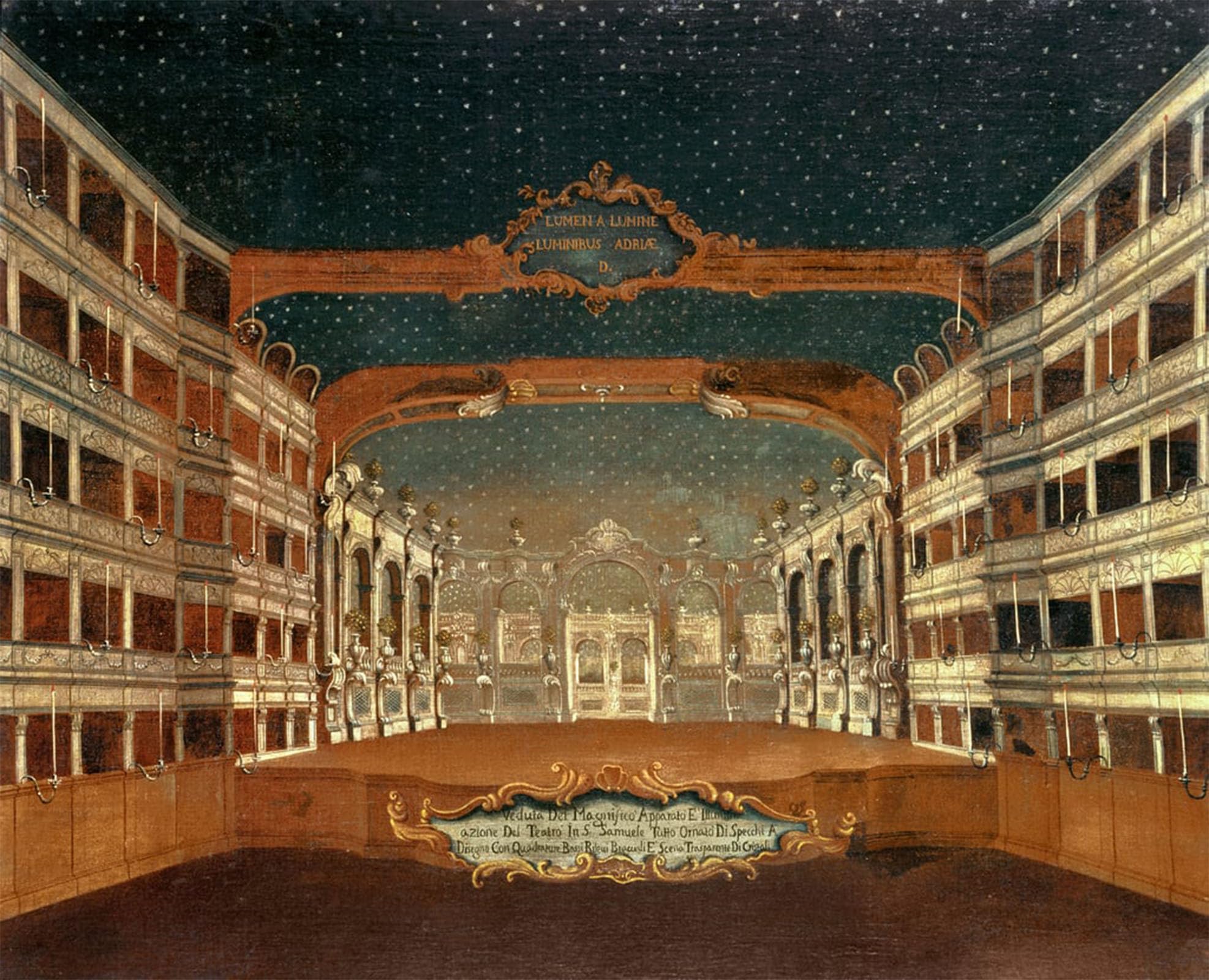 ARTXLXXBN Famous Print Painting Colorful Art Print Interior of the San Samuele Theatre by Gabriele Bella Canvas Art Decorations for Home Decor 60x90cm