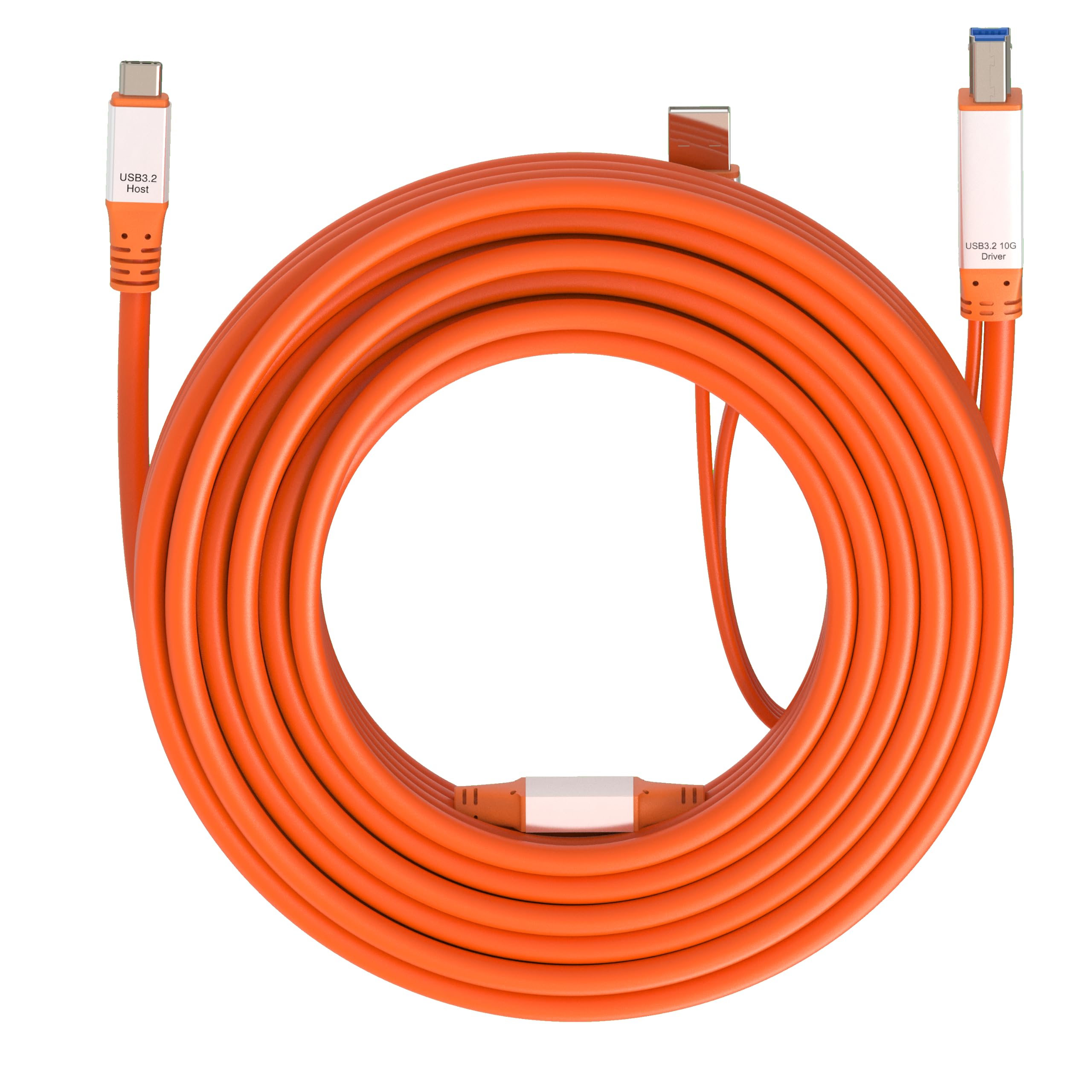 OkyLink Aktives USB 3.2 Gen 2 C-auf-B-Kabel, 10 Gbps Verstärkungskabel mit Signalverstärker und Aluminiumgehäuse, 10 m (32 ft), geeignet für MIDI-Keyboards und Drucker