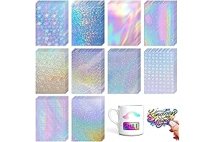 100 Holographic Sticker Paper 8.3x11.7 Inch Printable Rainbow Holographic Vinyl Pack