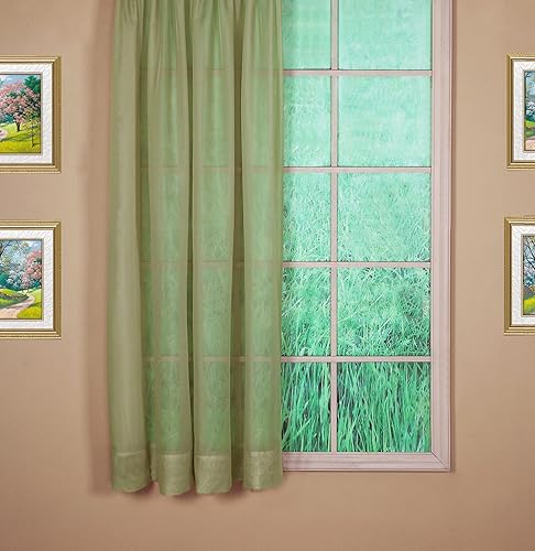 Vista 27 de Today's Curtain - Cortina Emelia de gasa original, panel de 84 pulgadas, negro, 60 pulgadas de ancho x 84 pulgadas de largo