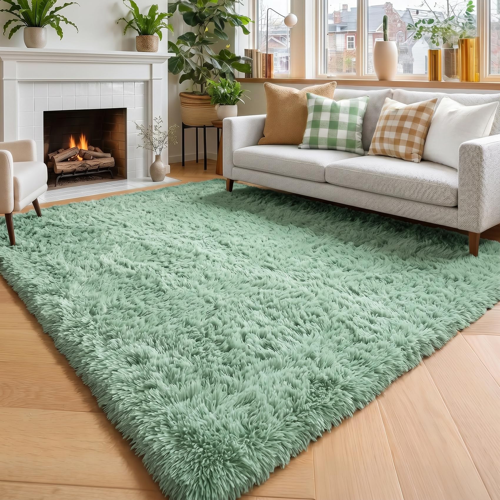 Amazon.com: Sage Green Rugs for Bedroom Living Room Aesthetic