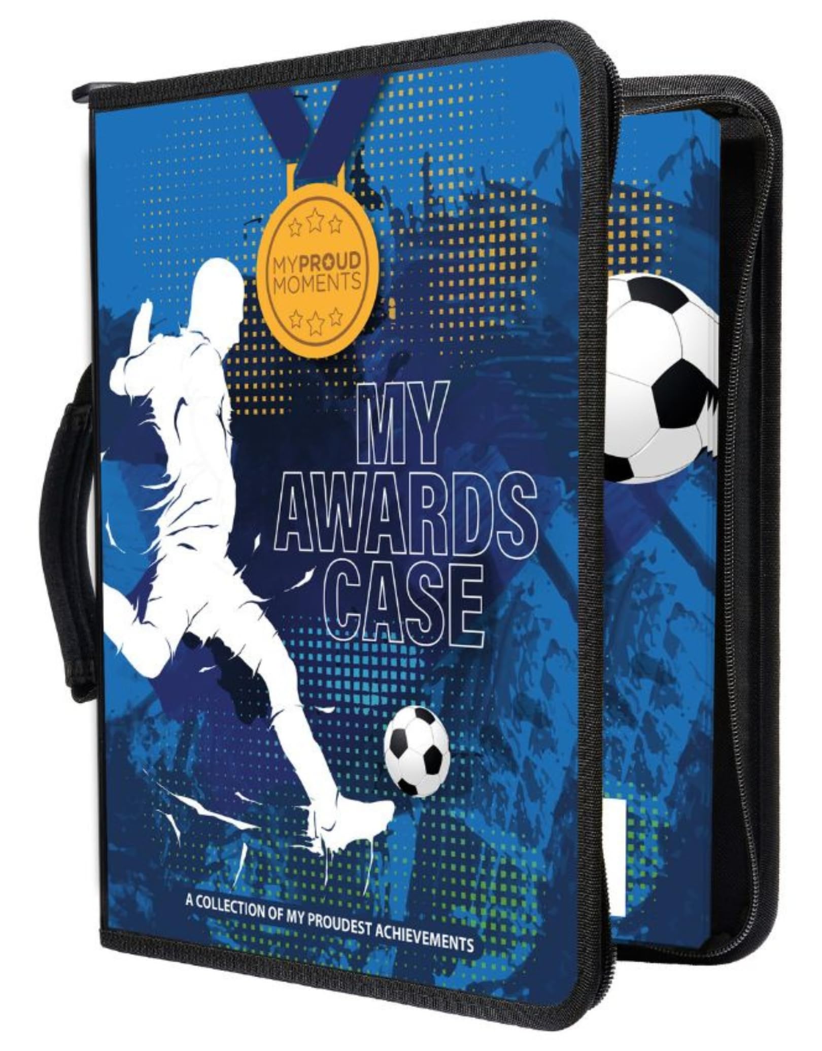 My Proud Moments Football Medal, Badge and Certificate Awards Case