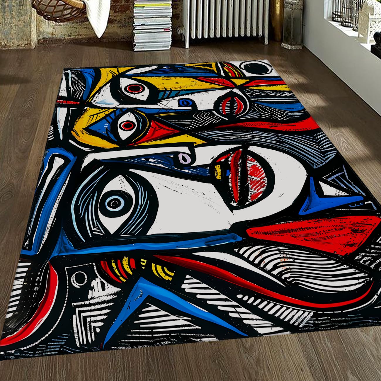 Tapis visage abstrait 90x150 tapis chambre doux poils faibles