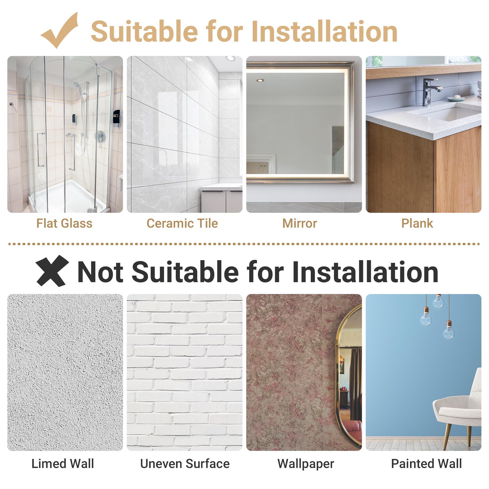 SAYAYO Small Floating Shelves for Wall Storage, 4 x 4 Inch Adhesive Wall Shelves for Bedroom Decor, Mini Display Wood Shelf Organizer with White Base for Living Room, Office, Balcony, 4 Pcs