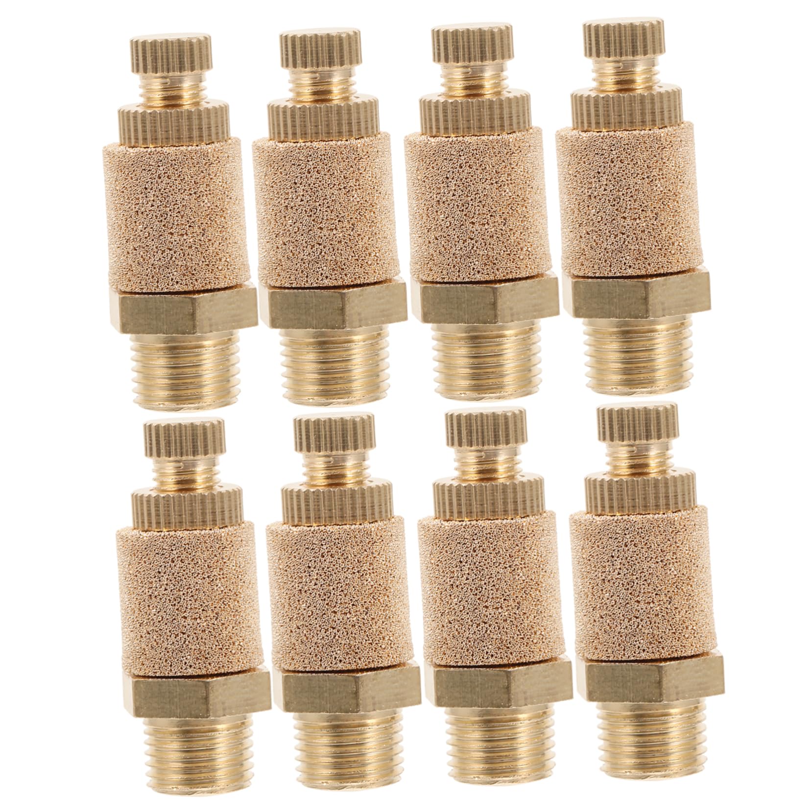 NAMOARLY 8pcs 1/8 Inch NPT Pneumatic Mufflers for Air Compressor Sintered Exhaust Mufflers for Efficient Air Flow Control and Noise Reduction