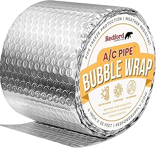Bubble Foil Insulation Wrap 6 in x 25 ft - Portable AC Insulation, Reflective Foil Insulation Roll, Elbow Pipe Insulation, Double Bubble Duct Insulation Wrap, Thermal RV Window, PVC Pipe Insulation