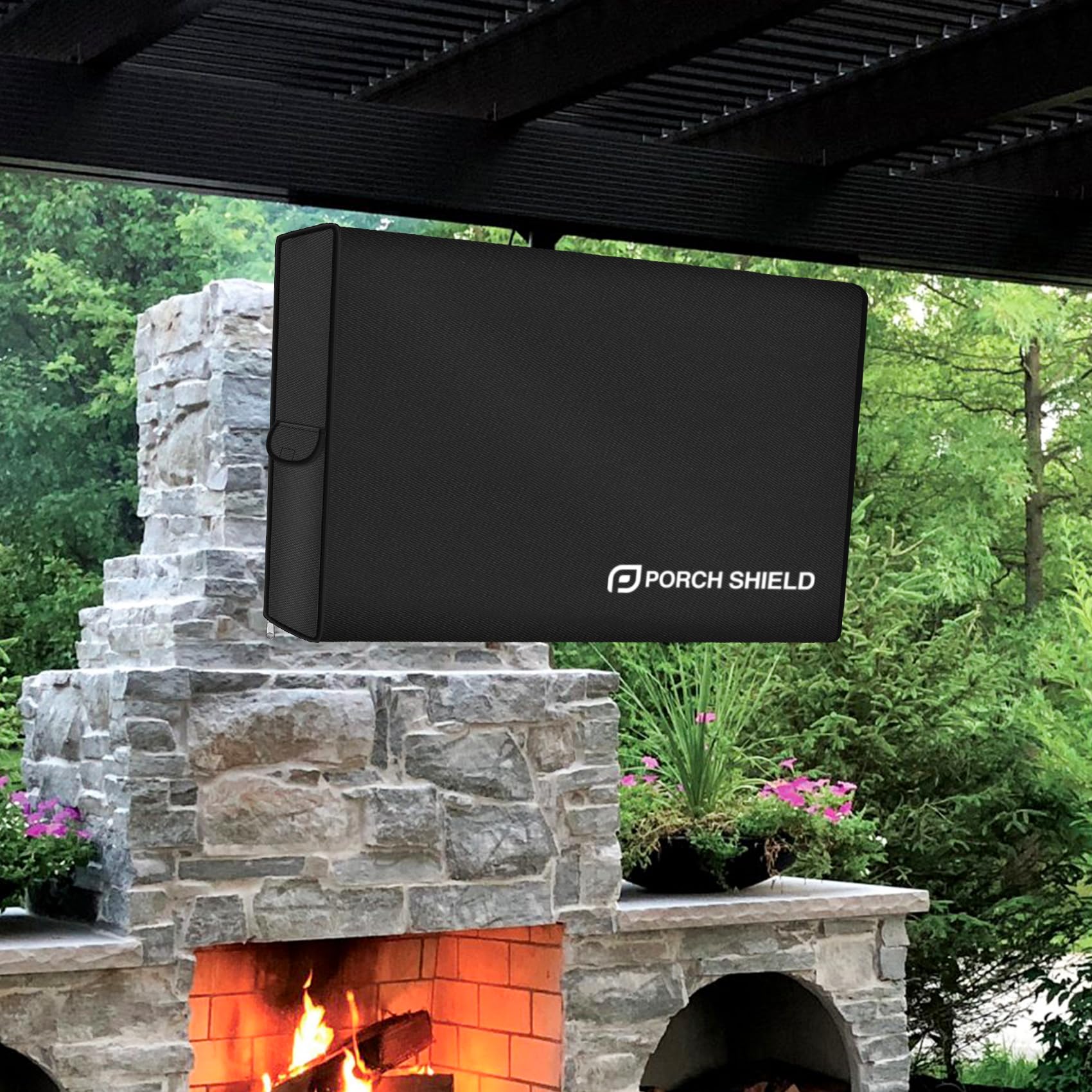 Porch Shield Housse de protection complète pour TV d'extérieur de 40 à 43" – Protection complète contre les intempéries pour TV LCD, LED, compatible avec supports muraux et supports (noir)