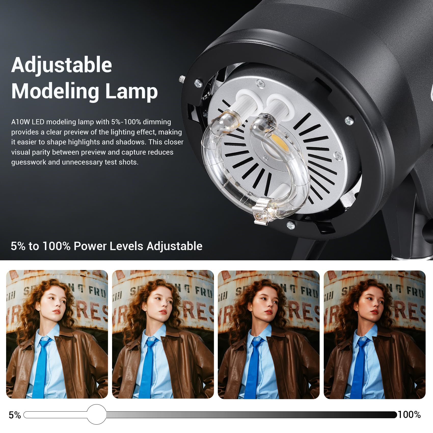 Godox SK400III-V SK400III V 400Ws Flash de Estudio Profesional Strobe | GN58,Tiempo Reciclaje 0.1-1.5s,2.4G Sistema,Montura Bowens con Lámpara Modelado LED 10W para Rodaje, Fotografía
