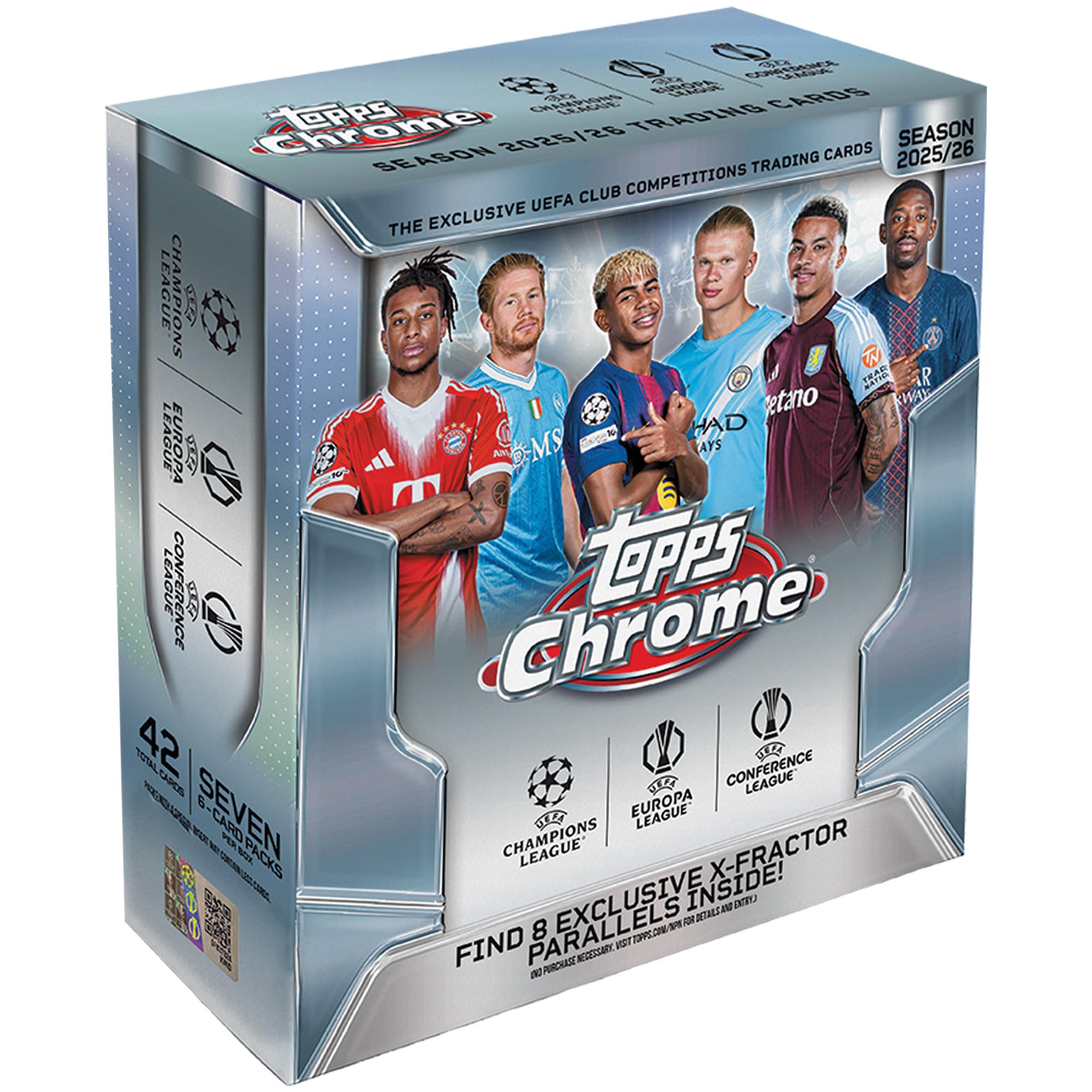 2025-26 Topps Chrome UEFA Club Competitions Soccer - Factory Sealed - Mega Box