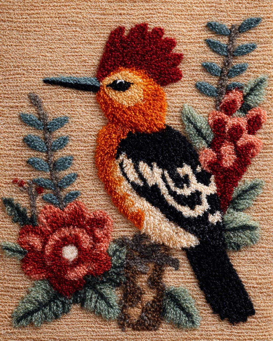 Ambattery E Larg Rug Making Kit Birds And Flowers 60X40cm