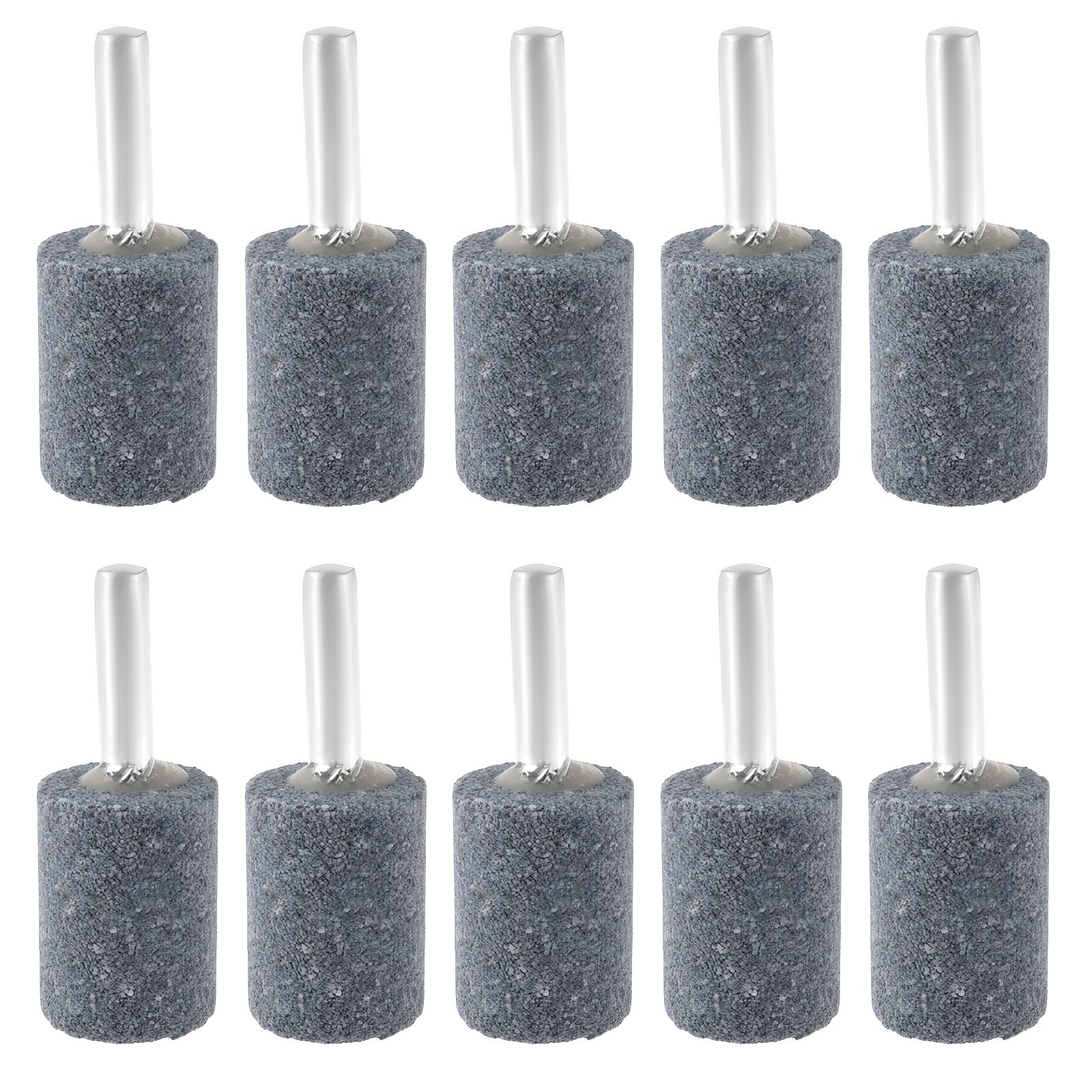 10 Pezzi Di Pietre Abrasive Cilindriche Da 6 Mm Montate Su Una Punta Da Trapano Per Lucidatura 6x20x26 Mm