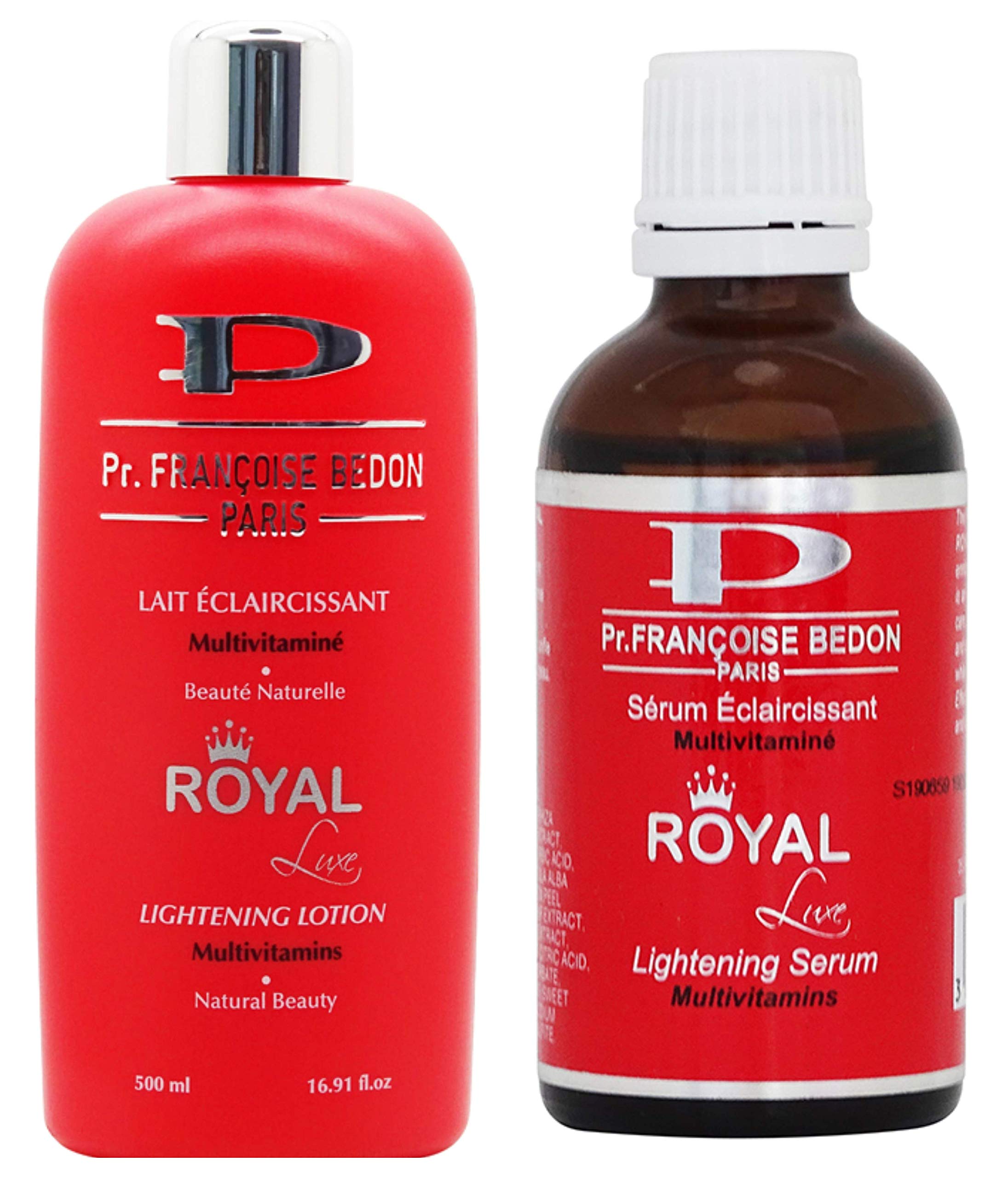 Pr.Francoise Royal Lightening Body Lotion 500 ml | Royal Lightening Serum 50 ml | Perfect Skin Lighter