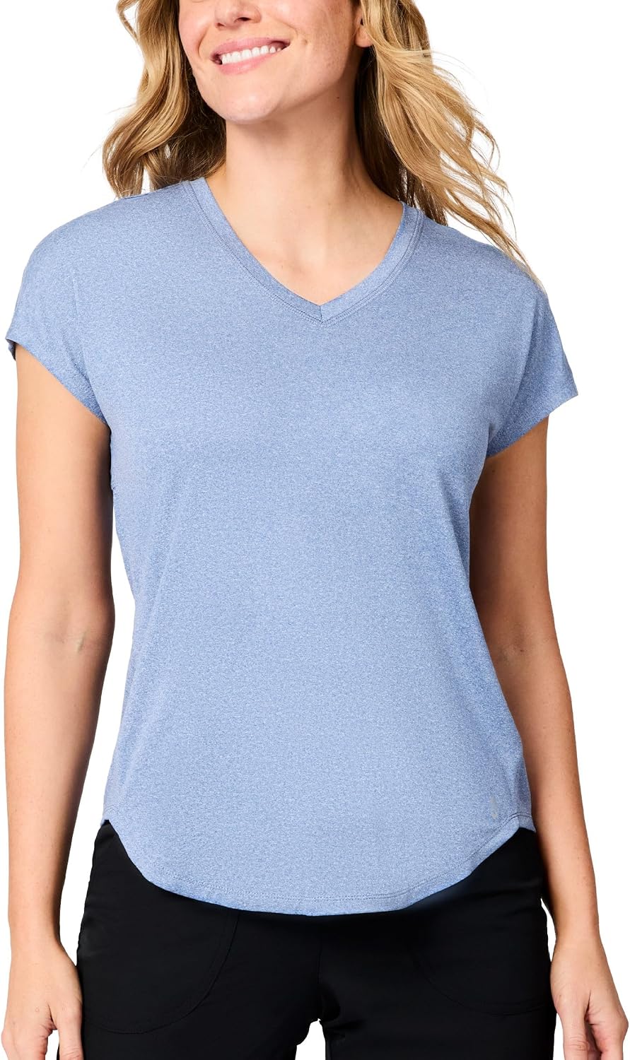 Free Country Women's Athletic T-Shirts Sun UPF 50+ Quick Dry Microtech® Cool Gym Workout Soft Short Sleeve Top Tee-Chill B