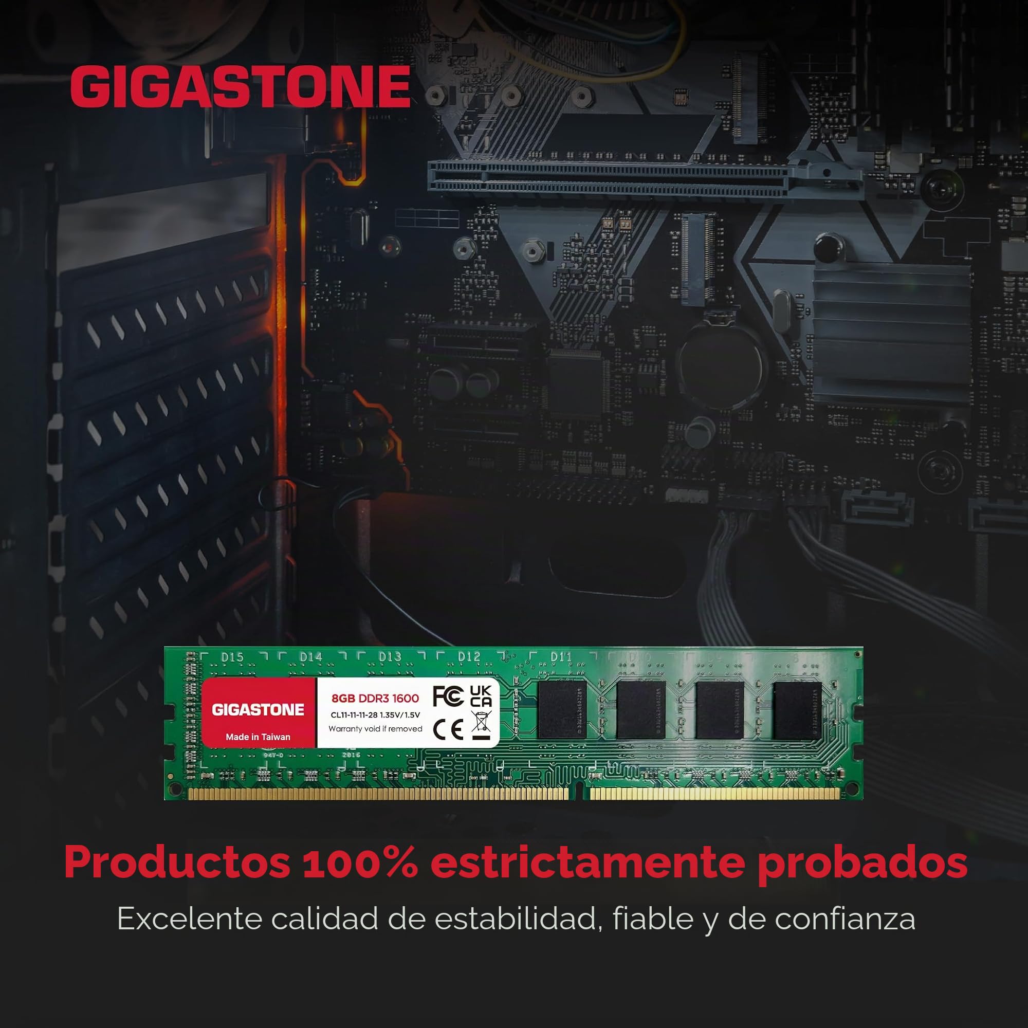 Memoria RAM DDR3: Gigastone RAM, 16 GB (2 x 8 GB), DDR3, 16 GB, DDR3-1600 MHz, PC3-12800, CL11, 1,5 V, UDIMM, 240 Pines, sin búfer, sin ECC, para PC, computadora, Escritorio, módulo de Memoria RAM