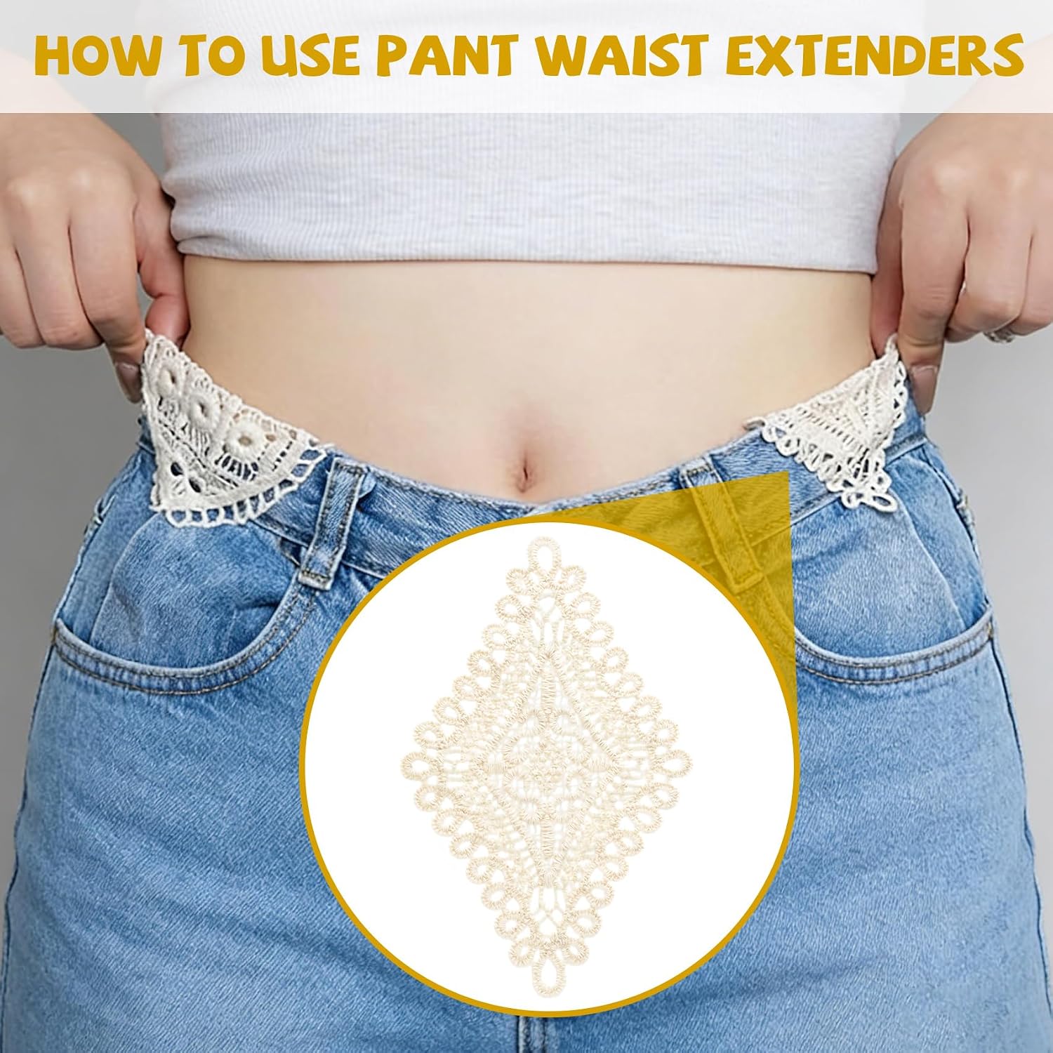6 PCS Lace Waist Extender for Jeans