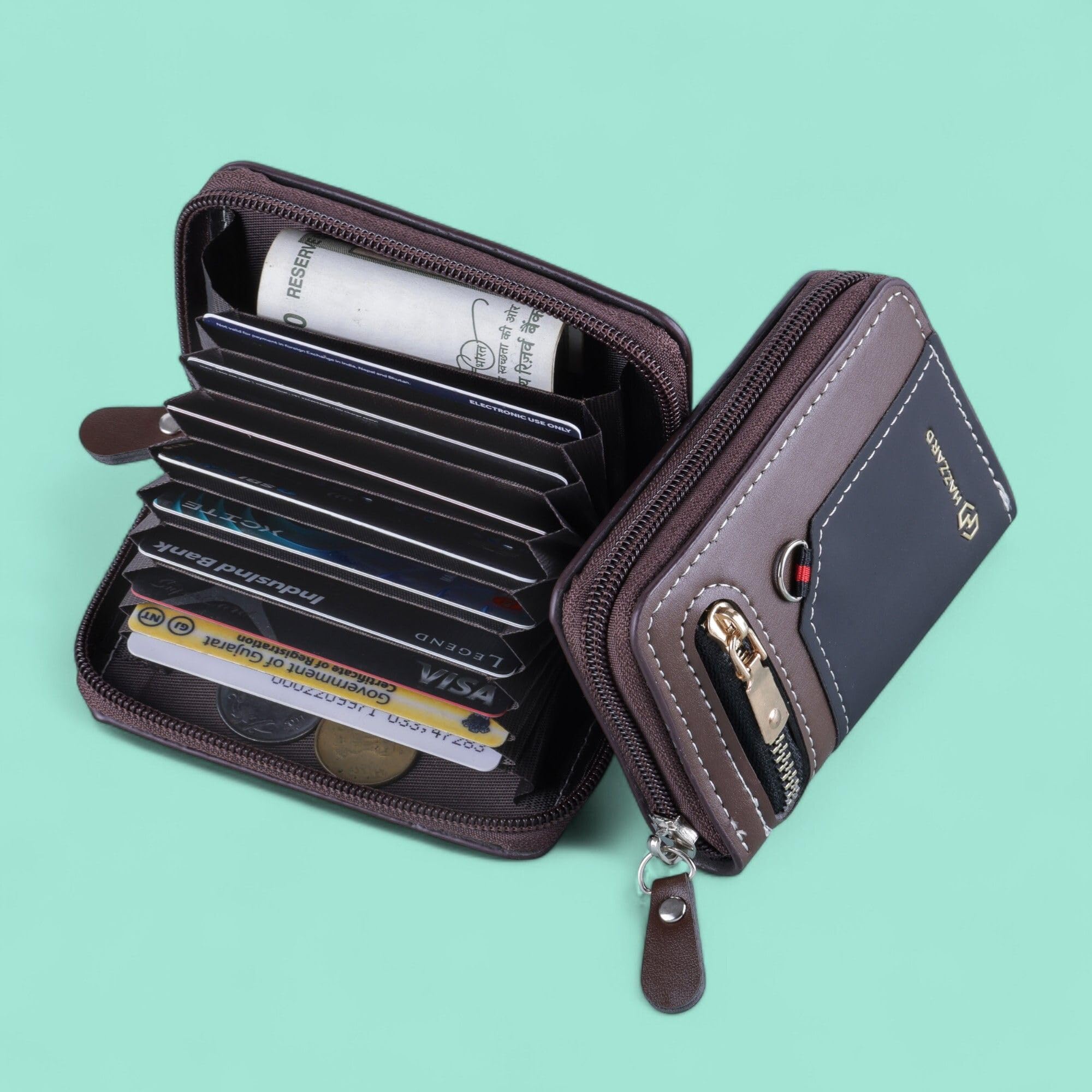 Slim Skinny Fit Card Wallet for Men and Women (203-New Small Chain Dark Brown an)-picture-30