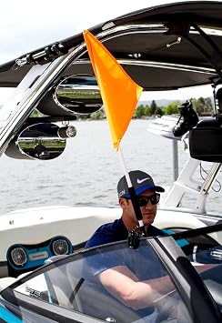 Flag Buddy Skier Down Flag Holder. Flag included. Orange safety flag included. Tired of Holding the Skier Down Flag? Just clamp the Flag Buddy to your window and rotate it up when required.