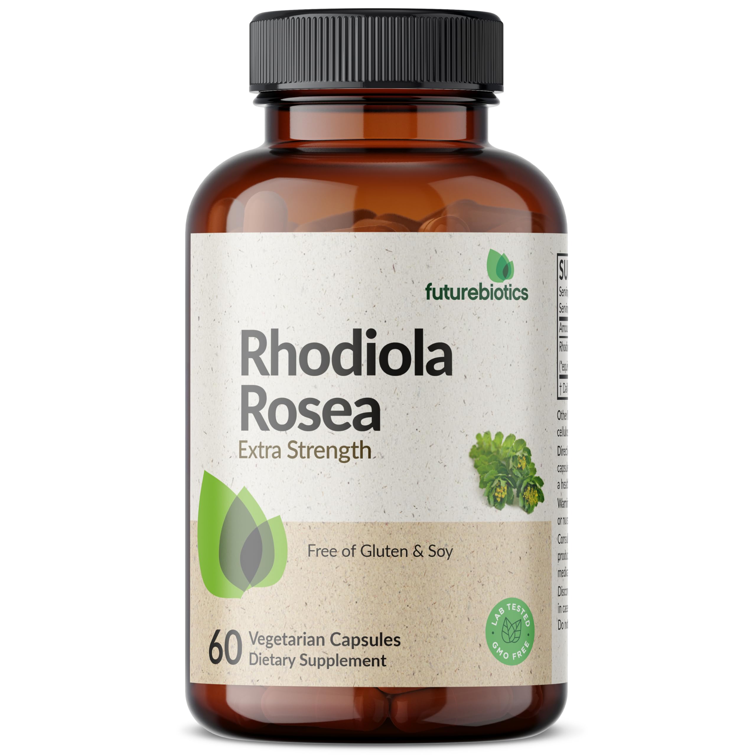 FuturebioticsRhodiola Rosea Powder Adaptogenic Herb Vegetarian Capsules, 60 Count