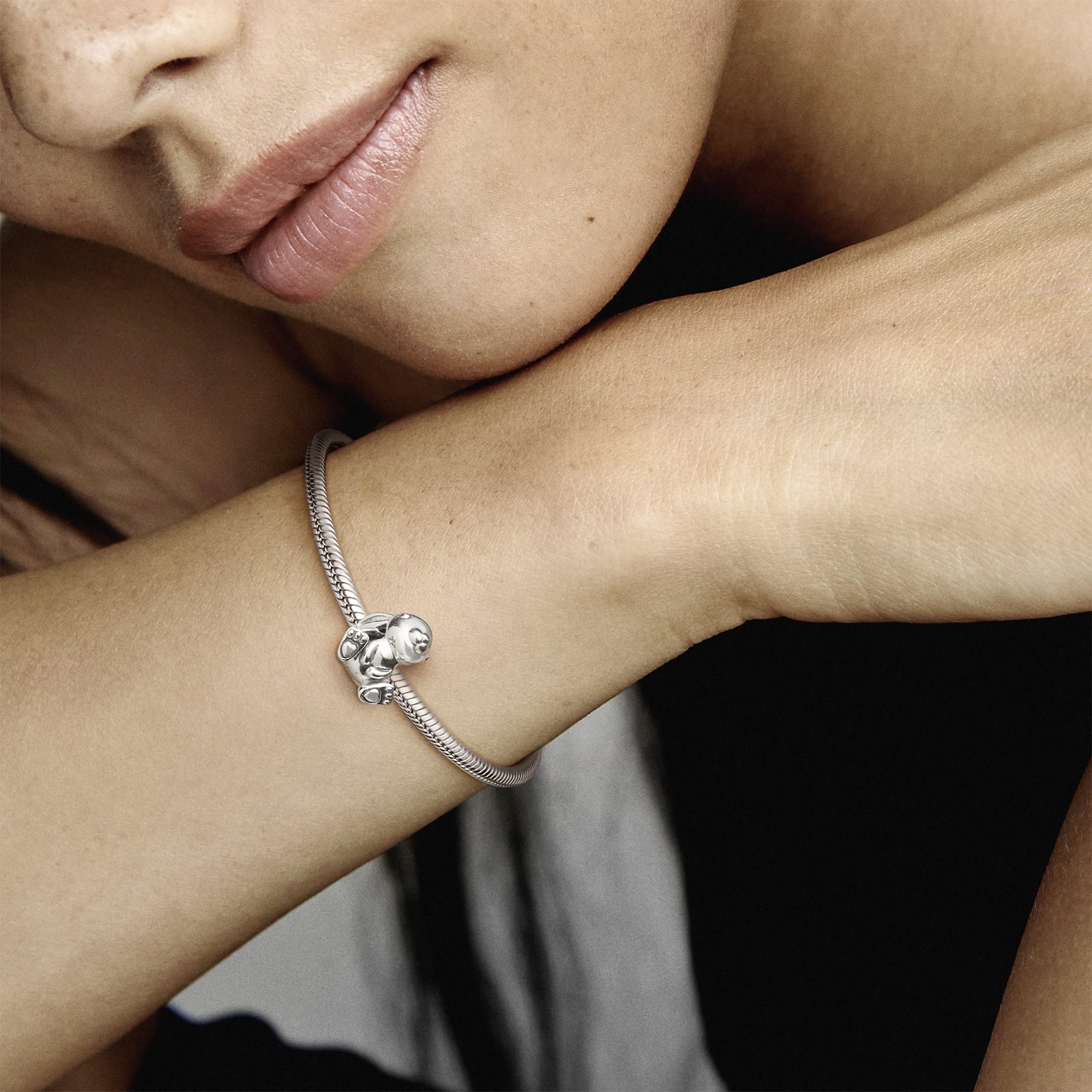 Pandora Kobiety Króliczek Nini Charms, Srebrny, 12.2 x 12 x 11.4 mm
