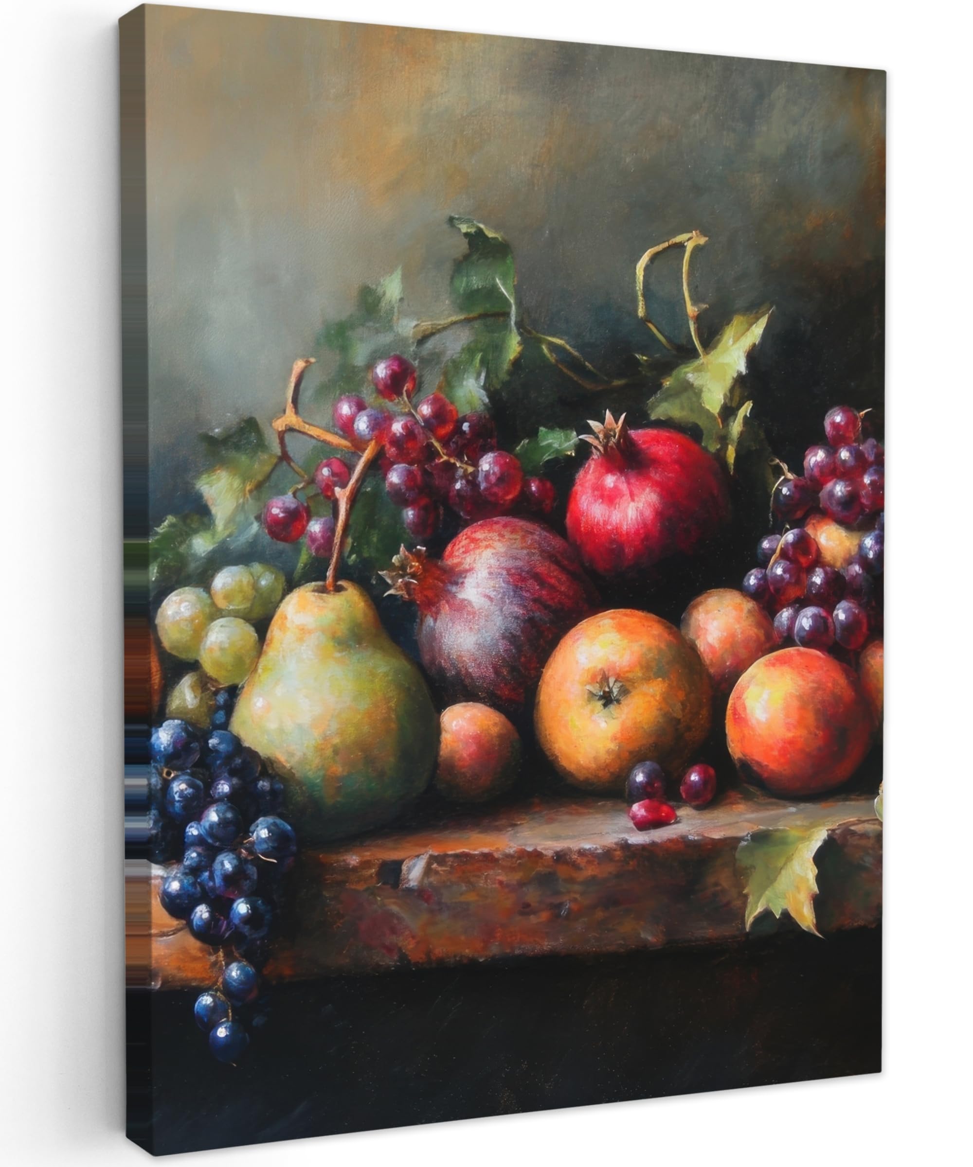 MuchoWow© Canvas Wall Art 24"x31" / 60x80 cm Decor Paintings Prints framed on Canvas Decorations Wallart Rustic - Still life - Fruit