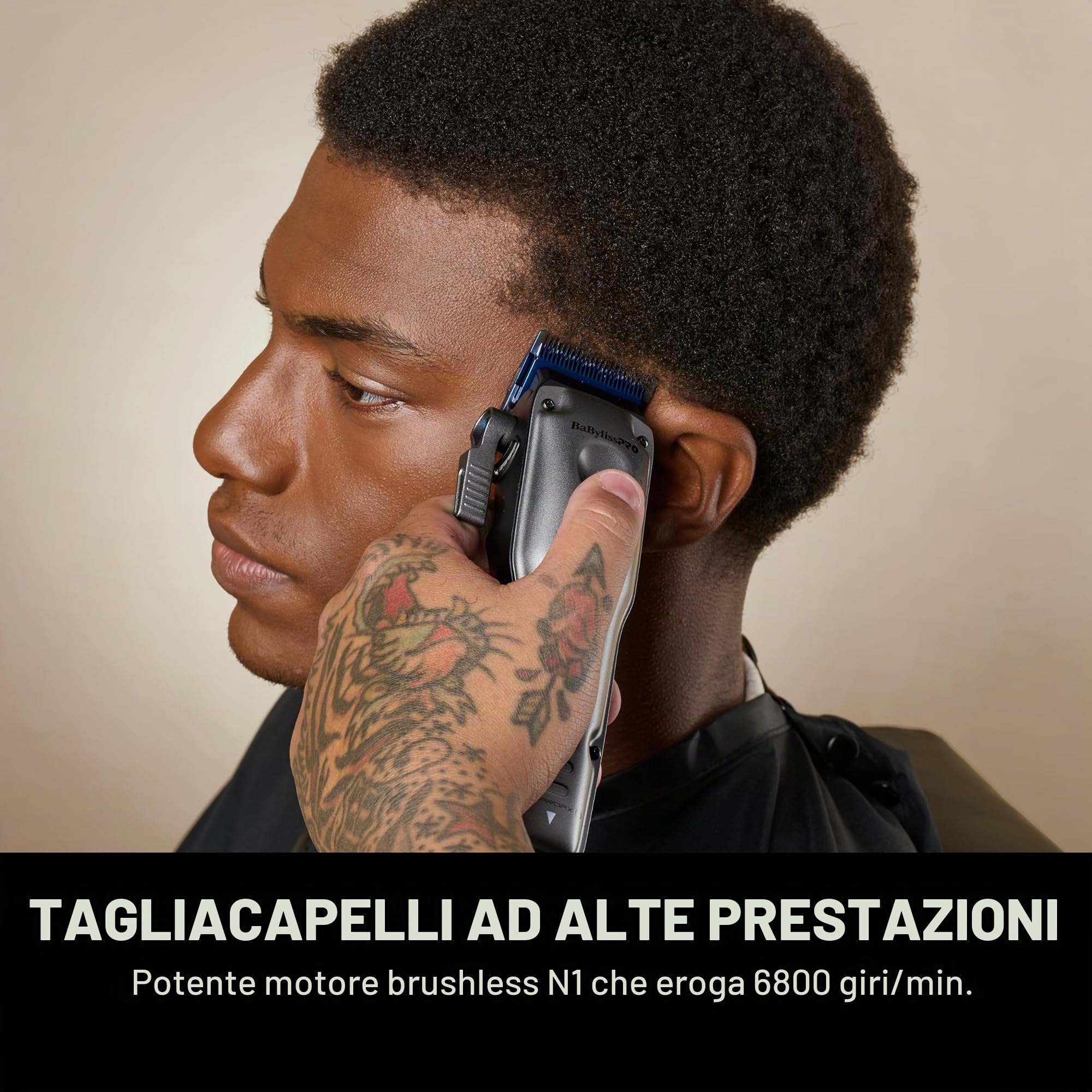 BaBylissPRO Tagliacapelli ad alte prestazioni FXONE LO-PROFX con batteria intercambiabile, 8 pettini e lama in metallo